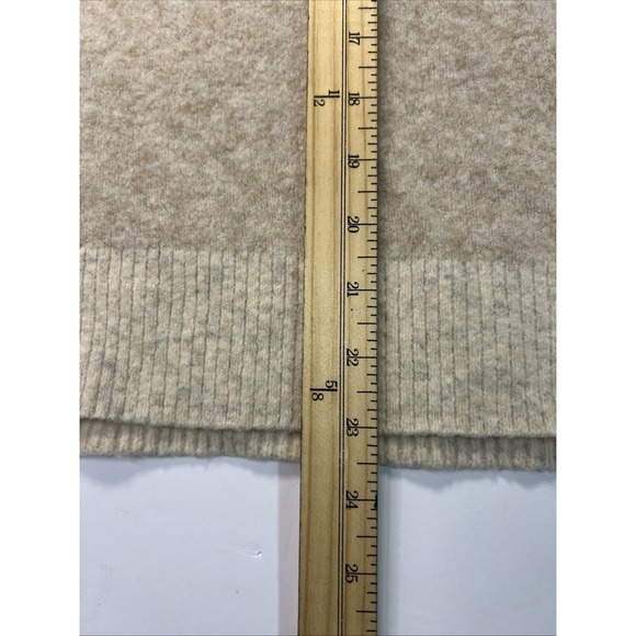 J Crew Colorblock Crewneck Wool‎ Blend Sweater Extra-soft Yarn tan women's Large - Picture 6 of 7